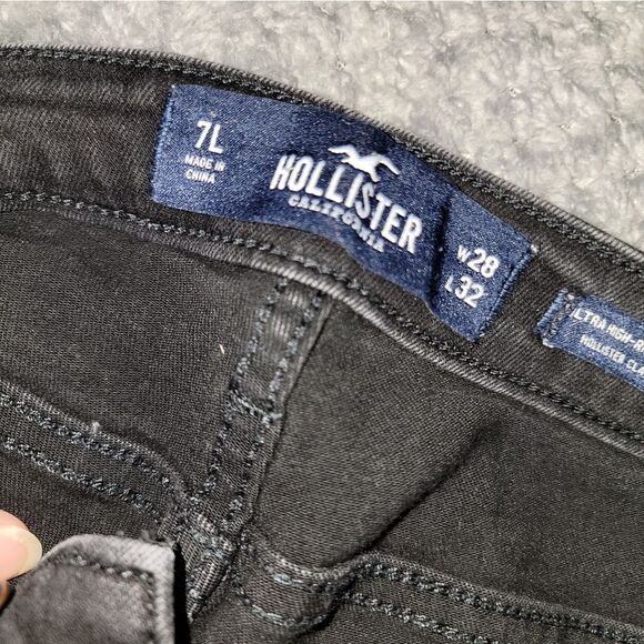 Hollister Dark Gray Ultra High Rise Super Skinny Jeans  Size 7L - Picture 5 of 9